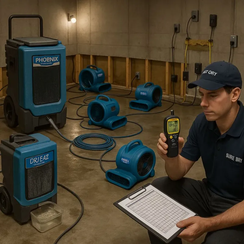 Structural Drying and Dehumidification process in Medway, ME